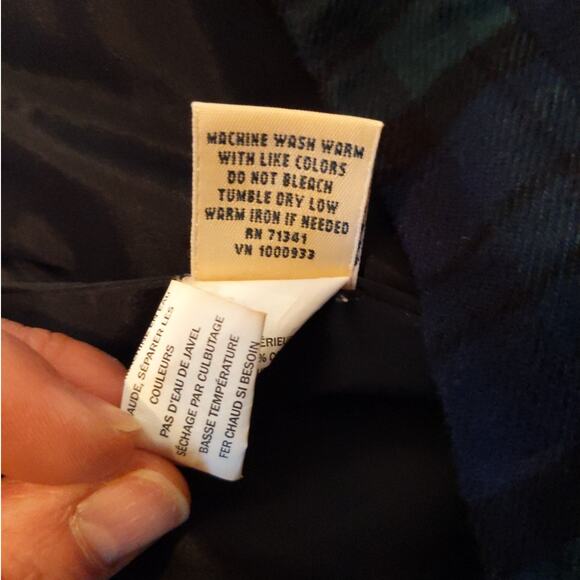 L.L.Bean Women's 16 Navy Blackwatch Plaid Wool Skirt Classic Fit - Picture 7 of 11